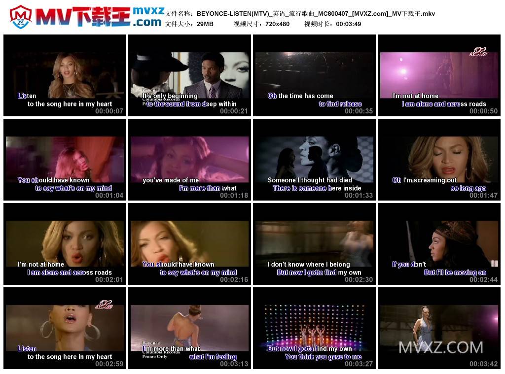 BEYONCE-LISTEN(MTV)_英语_流行歌曲_MC800407